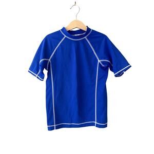Lands End Short Sleeve Rash Guard Blue 7